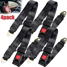 4pack Truck Car Lap Seat Belts 2 Point Adjustable Single Seat Lap Universal