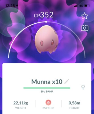 10x Munna Pokemon Gen5 GO Pokémon Not Shiny Lucky Chance Musharna Unova