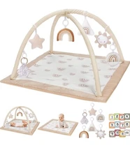 Baby Play Mat Gym Activity Center Rainbow Early Development Washable - New