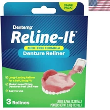 Dentemp Denture Reline Kit Value Pack - Advanced Formula It Denture...