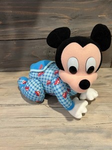 DISNEY MATTEL 1999 CRAWL A LONG MUSICAL PLUSH BABY MICKEY MOUSE W/NEW BATTERIES