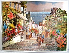 DUFEX FOIL PRINT  "HIGH ST., CLOVELLY / ENGLAND" #W9559M ~ **MADE IN ENGLAND**#5