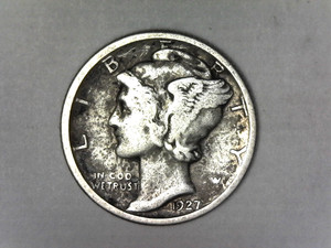 1927, Mercury Dime-VG+