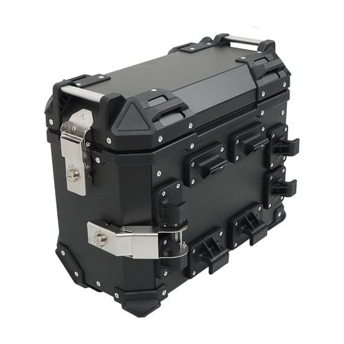 36L Aluminum Motorcycle Side Case Hard Saddlebag Box Trunk Tour W/ Support Racks - Picture 6 of 24