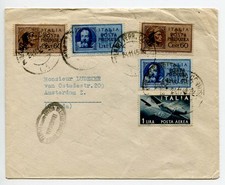 Pneumatic mail Lire 1.40 + complementary on envelope for the Netherlands