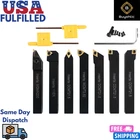 7pcs Carbide Lathe Turning Tool Set, Indexable Inserts-USA STOCK