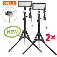 2pcs Adjustable 22000 Lumen Led Work Lights With Foldable Tripod Stand 6500k 2pcs Adjustable 22000 Lumen Led Work Lights With Foldable Tripod Stand 6500k