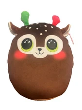 New TY SQUISH-A-BOOS Holiday MINX Reindeer Pillow 10" Size - NWT