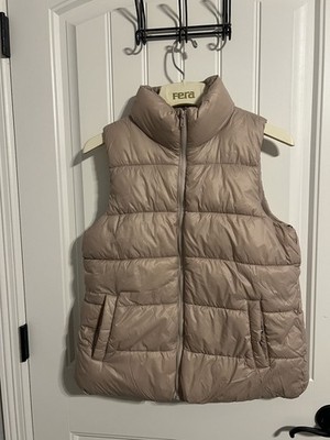 #8062, Old Nay Women's Light Beige Full Zip Puffy Vest. Size M