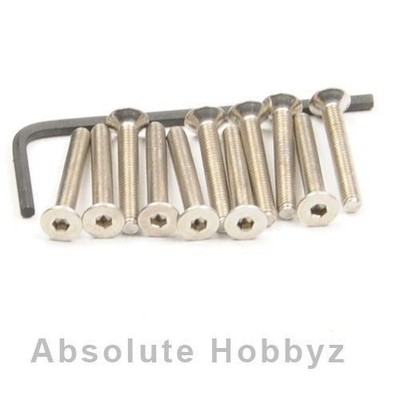 RC Screwz Stainless 3mm x 20mm Flat Head Cap Screw - 10 count bag