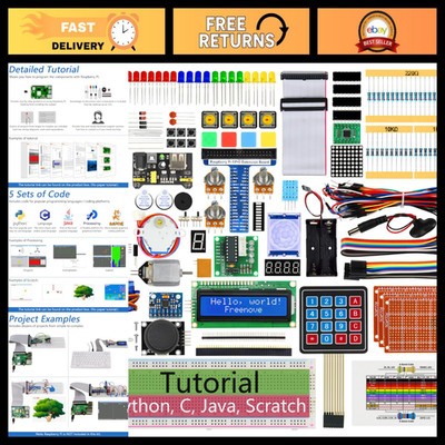 Ultimate Raspberry Pi Starter Kit for 5, 4, Zero, 2 W - Complete Electronics Set