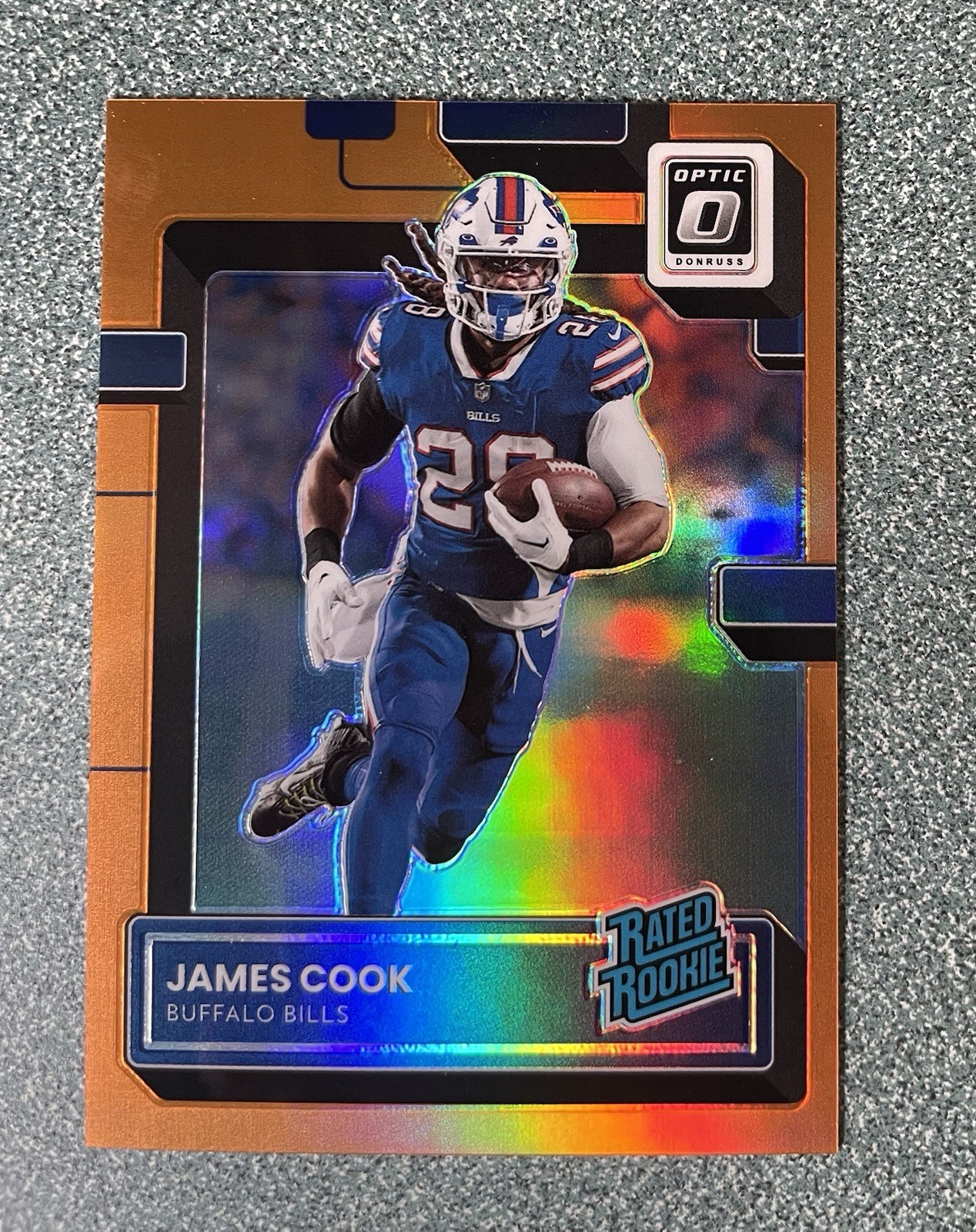 2022 Donruss Optic - /199 Rated Rookie James Cook #215 Orange Prizm (RC) Bills