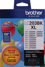 New Genuine Brother LC203XL Black 2PK Ink Cartridges MFC-J4320DW, MFC-J4420DW