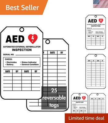 #ad Matte Finish Safety Tags Pack of 25 – For Efficient AED Inspection Records $29.99