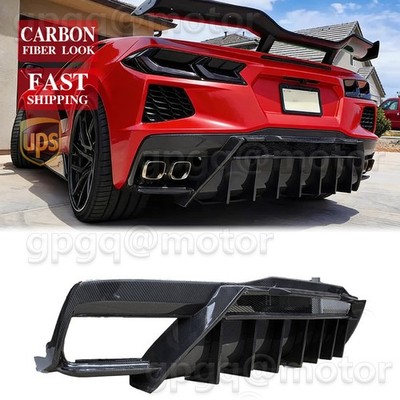 For Corvette C8 Z51 20-27 5VM Style Carbon Painted Rear Bumper Diffuser Replaced