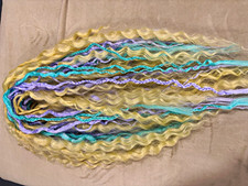 Dreadlock DE Synthetic Wavy Extensions Blonde/Blue/Purple