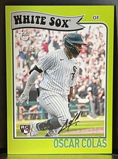 2023 Topps Brooklyn Collection OSCAR COLAS Chartreuse RC /99 Chicago White Sox