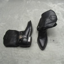 Harley Davidson Womens 5M Boots Black Leather Pointed Harness Motorcycle VTG USA