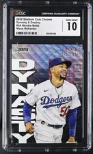 Stadium Club 2022 Chrome Mookie Betts Dynasty & Destiny Wave Refractor CGC 10
