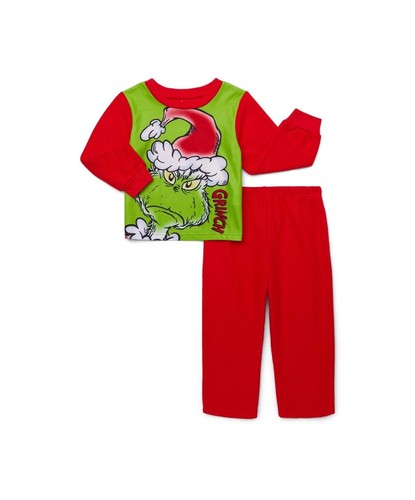 Top y pantalones de manga larga Grinch para niños pequeños, conjunto de pijama de 2 piezas, talla 18M. (Z). - Imagen 1 de 4