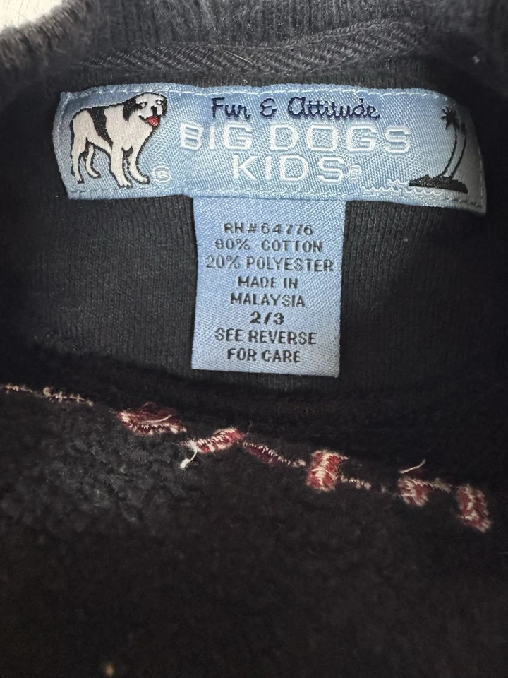 Vtg Big Dogs Bark Pearl Curse Youth 2/3T Spellout Crew Neck Pullover Sweater Y2K - Image 3 of 4