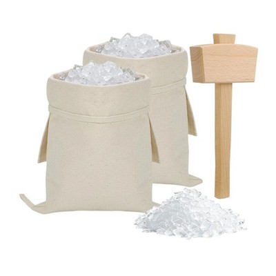 2er Pack Vergrößerte Canvas-Eiscrusher- mit 1 Hammer - 16,5'' X 8,7'' 4496