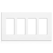 4-Gang Screwless Wall Plate Decorator Outlet Covers for Electrical Outlets,Li...