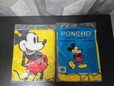 Disney Mickey Mouse Adult Waterproof Vinyl Poncho Rain Coat One Size New Sealed