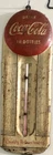 Coca-Cola Vintage Thermometer Sign Red Beige Soda Advertising