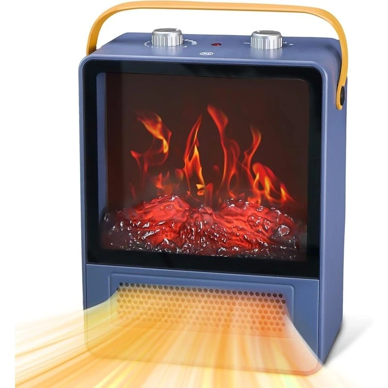 Portable Electric Fireplace Heater 1500W 4 Heat Modes Realistic Flames Safety US - Image 2 of 4
