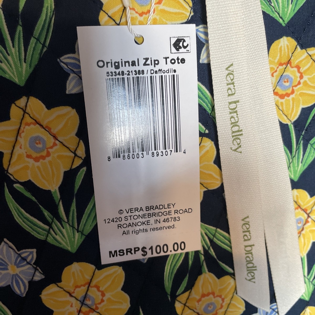 NWT VERA BRADLEY Original Zip Tote, Daffodils, $100 | eBay