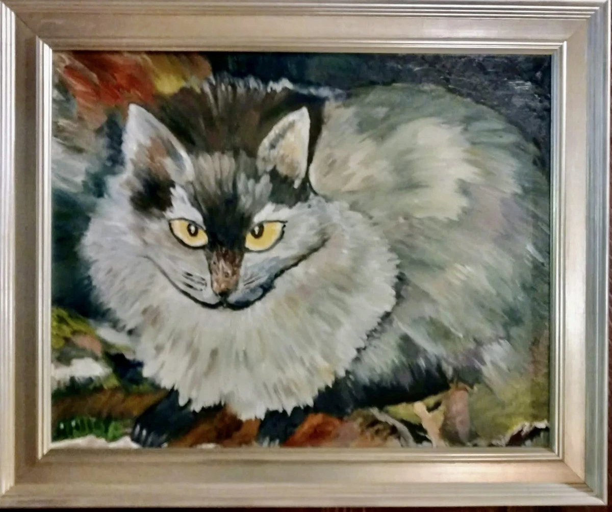 油画猫艺术绘画| eBay