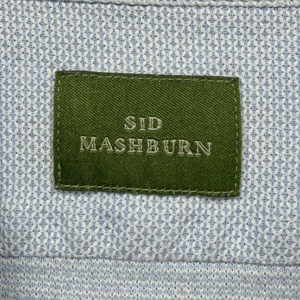 Sid Mashburn 牛津正装衬衫男式大号浅蓝色 100% 棉口袋 — 第 3/4 张图片