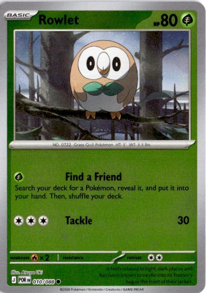 Rowlet Reverse Holofoil [POR - 010/088]