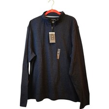 Van Huesen Men's Dark Gray Quarter-Zip Pullover Shirt - Size Large NWT