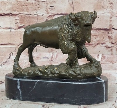 Buffalo Bison Bronze Skulptur Statue Carl Kauba Western Deko Handgegossen