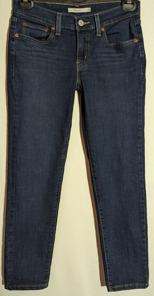 Women's Levi's Jeans Boyfriend Tapered Stretch Blue Size 7 Leg 27"