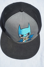 Batman Six Flags Hat Snapback Cap Limited Ed Dc Embroidered Blk Gray Blue D7