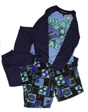 St. Eve Boys 3pc Sleep Set- Play Ball/Blue Glow in the Dark