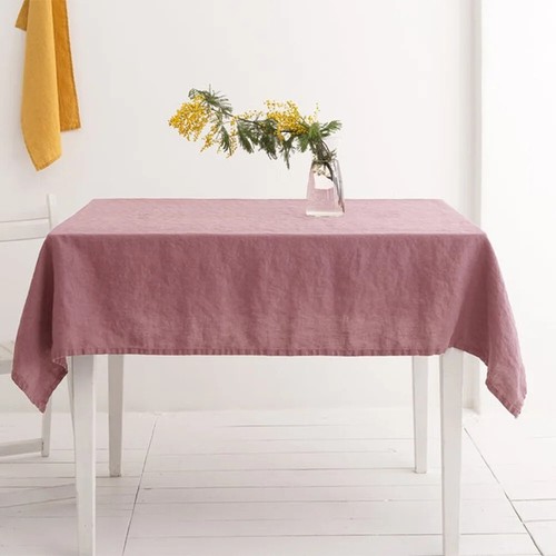 Cubierta de mesa clásica rectangular de lino para comedor fiesta vacaciones cocina decoración - Imagen 17 de 28