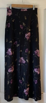 Vintage Ellen Figg Maxi Skirt Whimsigoth Witchy Floral Sz 6 USA