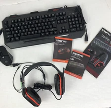 Alpha Gaming Battle Set Headset Keyboard Mouse No Box LED Rainbow Lighting