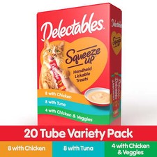 Kitty Squeeze Up Variety Packs Interactive Lickable Wet Cat Treats, 20 Count
