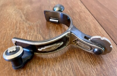 SHOWMAN Toddler Black Steel SHOW SPUR w/ Silver Trim SINGLE
