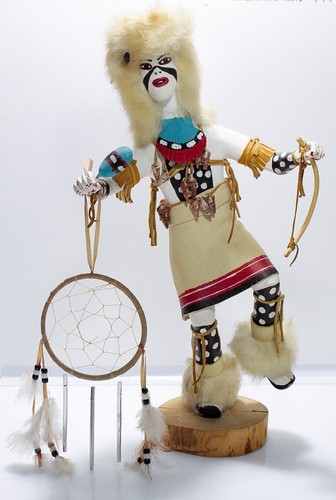 Native American Hopi KACHINA Doll Signed R. MITCHELL White Dancer Wooden Doll - Picture 11 of 11