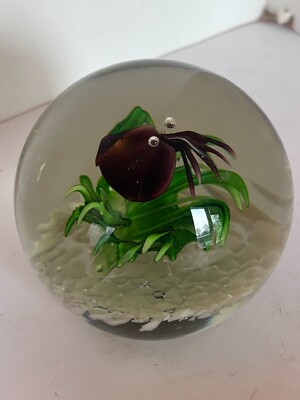 Vtg Art Glass Paperweight Squid or Cuttle Fish