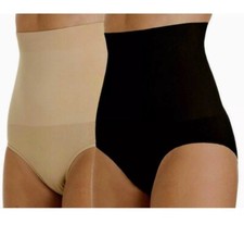 SEAMFREE SLIMMING BRIEFS KNICKERS TUMMY CONTROL HIGH WAISTED SHAPEWEAR SMALL 10