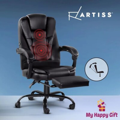 Artiss Massage Office Chair Reclining Leather Computer Gaming