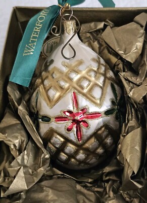 Waterford Vtg. 1999 Holiday Heirlooms Glass Ornament Lismore Egg ...