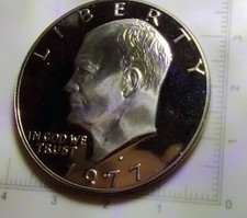 1977 S EISENHOWER PROVA DI DOLLARO COOPER RIVESTITO IN NICHEL. CN77P